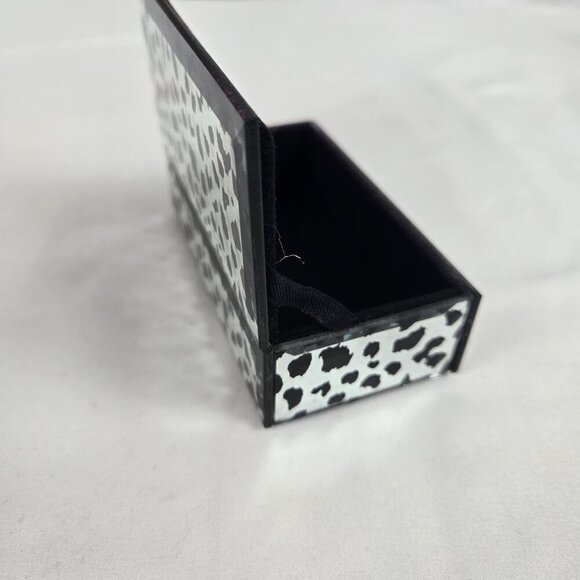Set of 3 Mirrored Animal Print Boxes Black Velvet Interior Lifts Lift Up - Picture 4 of 12